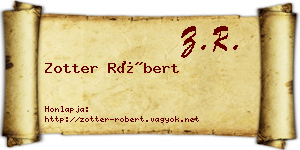Zotter Róbert névjegykártya