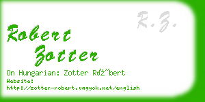 robert zotter business card